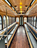 chicago wedding trolley wrap around style seating interior